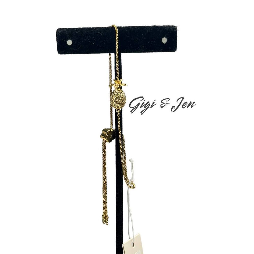 Kate spade  Pineapple Passion Slider Adjustable Bracelet in Gold Tone